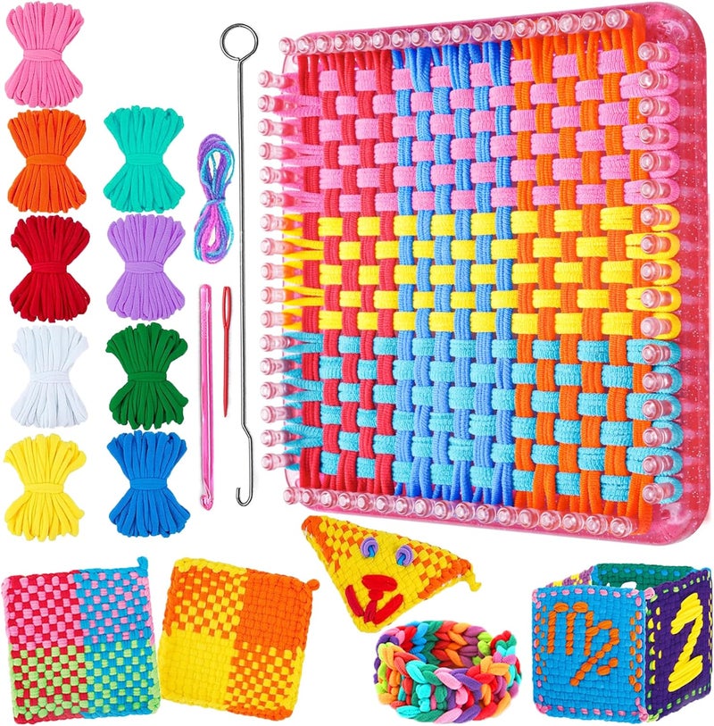 Renlive Upgraded Weaving Loom Kit Toys for Kids & Adults, DIY Arts & Crafts, Easy Potholder Loom Knitting Activity for Beginners, Ideal Gifts for Girls Ages 5 6 7 8-12 13 Years Old, 252 Craft Loops - Image 1
